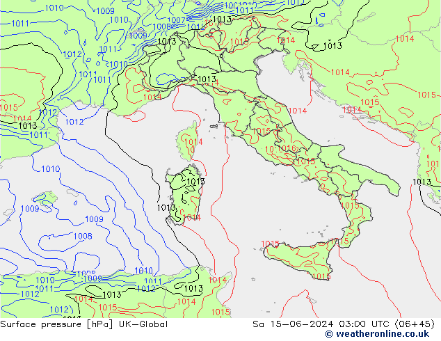 Luchtdruk (Grond) UK-Global za 15.06.2024 03 UTC