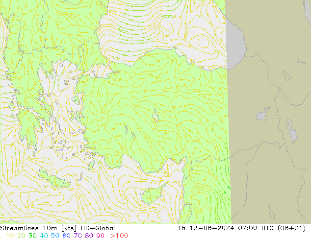 ветер 10m UK-Global чт 13.06.2024 07 UTC
