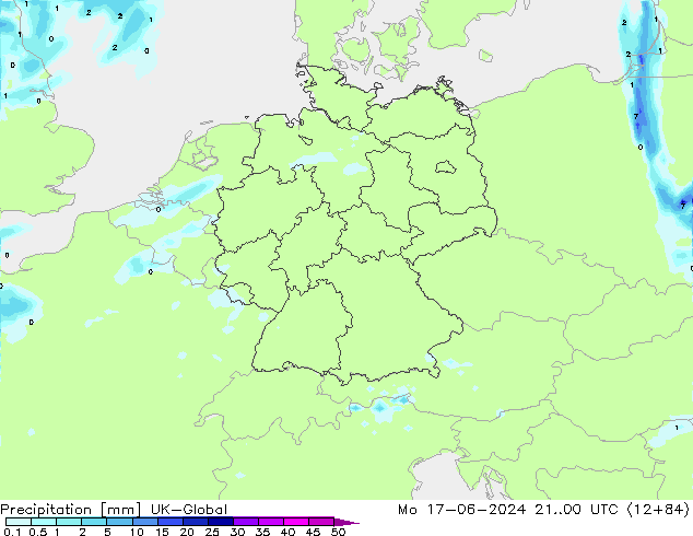 Precipitazione UK-Global lun 17.06.2024 00 UTC