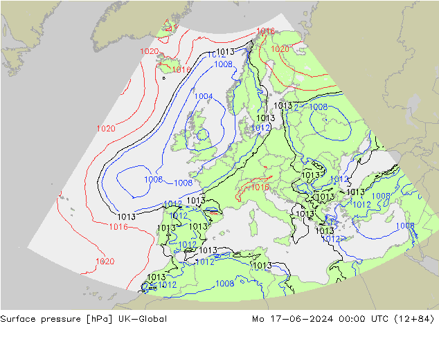 Pressione al suolo UK-Global lun 17.06.2024 00 UTC