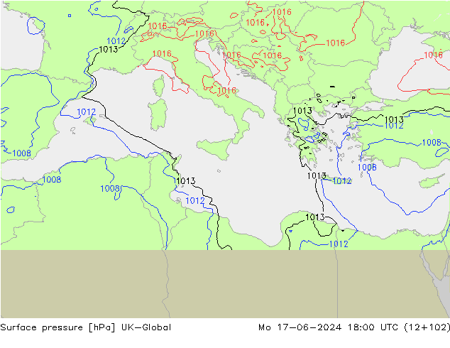 Yer basıncı UK-Global Pzt 17.06.2024 18 UTC