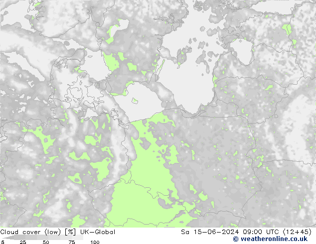 zachmurzenie (niskie) UK-Global so. 15.06.2024 09 UTC