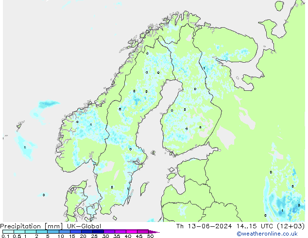 Niederschlag UK-Global Do 13.06.2024 15 UTC