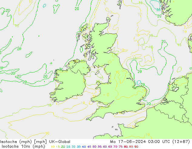 Isotachs (mph) UK-Global пн 17.06.2024 03 UTC