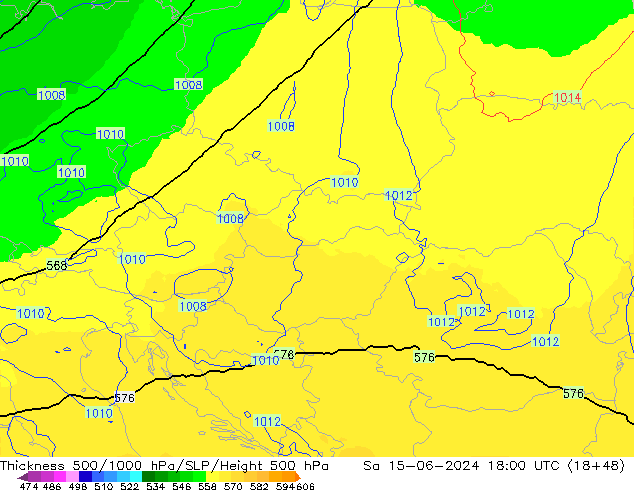 Thck 500-1000hPa UK-Global So 15.06.2024 18 UTC
