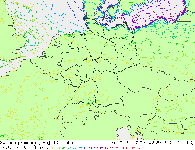 Isotachen (km/h) UK-Global vr 21.06.2024 00 UTC