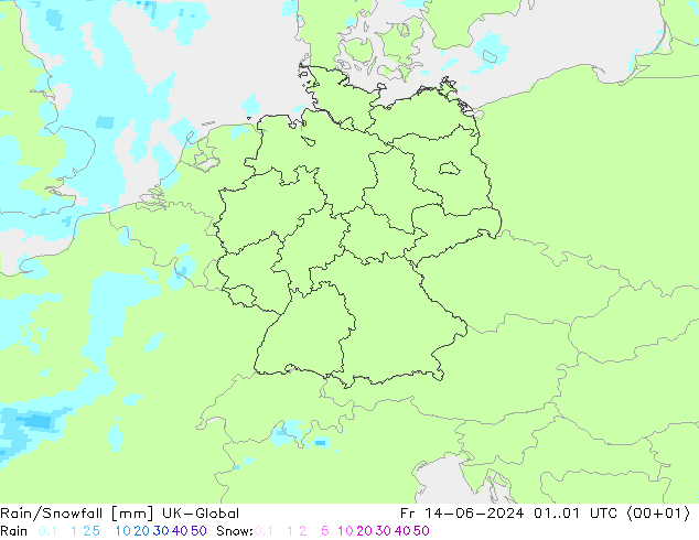 Regen/Schneefall UK-Global Fr 14.06.2024 01 UTC