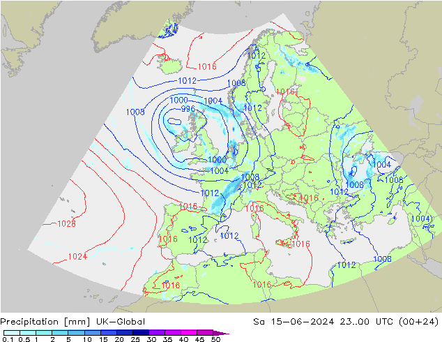 Niederschlag UK-Global Sa 15.06.2024 00 UTC