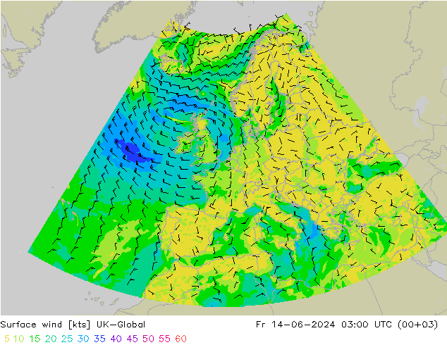 Rüzgar 10 m UK-Global Cu 14.06.2024 03 UTC