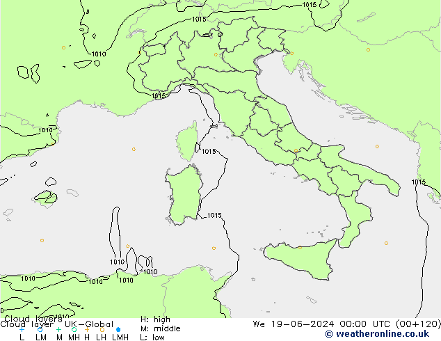 Cloud layer UK-Global mer 19.06.2024 00 UTC