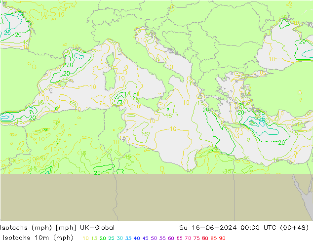 Isotachs (mph) UK-Global dim 16.06.2024 00 UTC