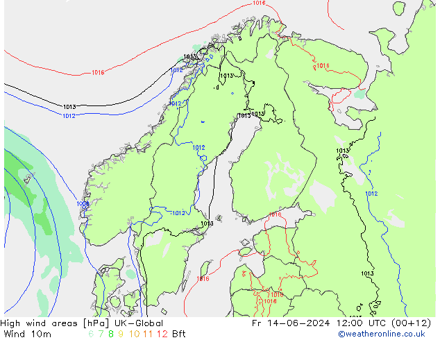 High wind areas UK-Global Fr 14.06.2024 12 UTC