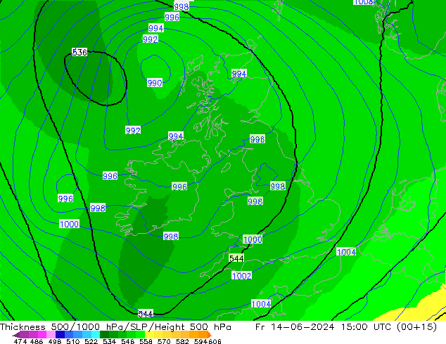 Thck 500-1000hPa UK-Global ven 14.06.2024 15 UTC