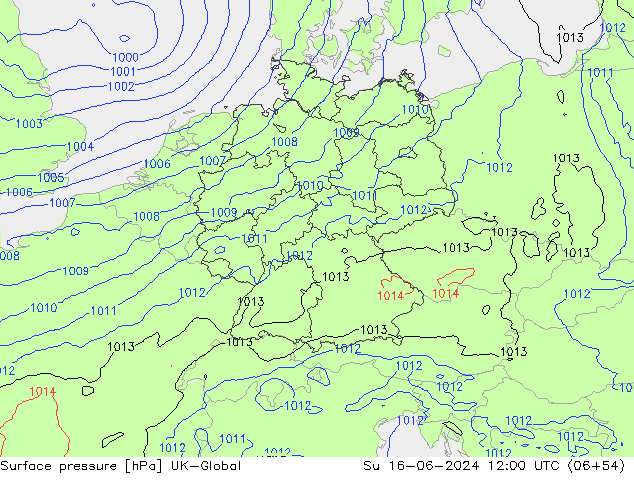 Yer basıncı UK-Global Paz 16.06.2024 12 UTC
