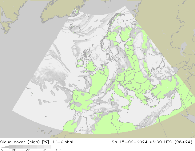 Cloud cover (high) UK-Global Sa 15.06.2024 06 UTC