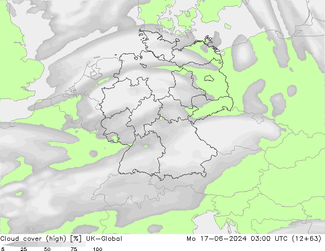 Cloud cover (high) UK-Global Mo 17.06.2024 03 UTC