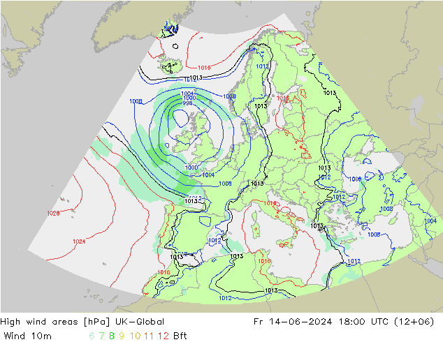 High wind areas UK-Global  14.06.2024 18 UTC