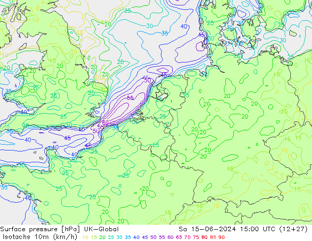 Eşrüzgar Hızları (km/sa) UK-Global Cts 15.06.2024 15 UTC
