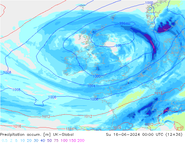 Precipitation accum. UK-Global Dom 16.06.2024 00 UTC