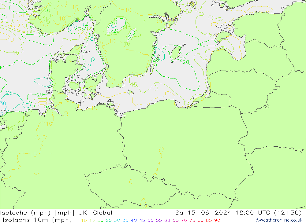 Isotaca (mph) UK-Global sáb 15.06.2024 18 UTC