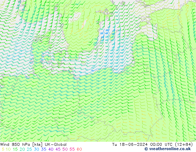 Vent 850 hPa UK-Global mar 18.06.2024 00 UTC