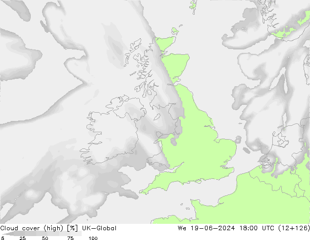 zachmurzenie (wysokie) UK-Global śro. 19.06.2024 18 UTC