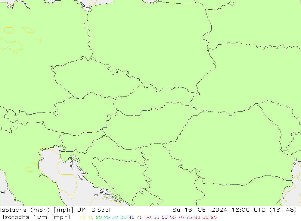 Isotachs (mph) UK-Global dim 16.06.2024 18 UTC