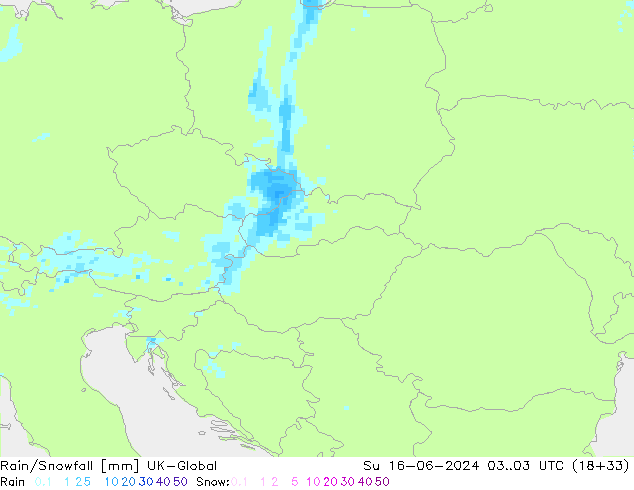 Rain/Snowfall UK-Global dom 16.06.2024 03 UTC