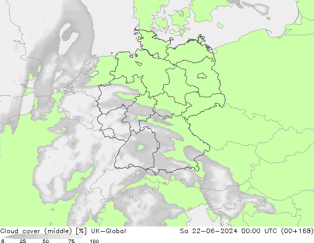 Cloud cover (middle) UK-Global Sa 22.06.2024 00 UTC