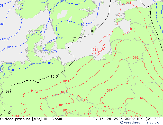 приземное давление UK-Global вт 18.06.2024 00 UTC