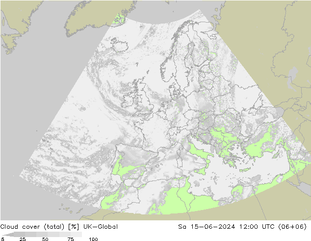nuvens (total) UK-Global Sáb 15.06.2024 12 UTC
