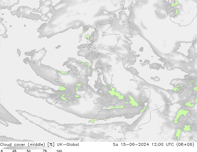 Nuages (moyen) UK-Global sam 15.06.2024 12 UTC