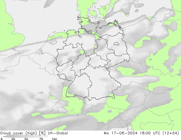 zachmurzenie (wysokie) UK-Global pon. 17.06.2024 18 UTC