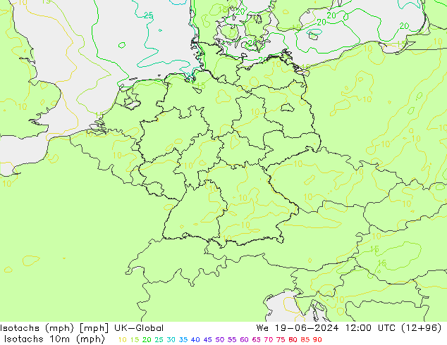 Isotachs (mph) UK-Global Qua 19.06.2024 12 UTC