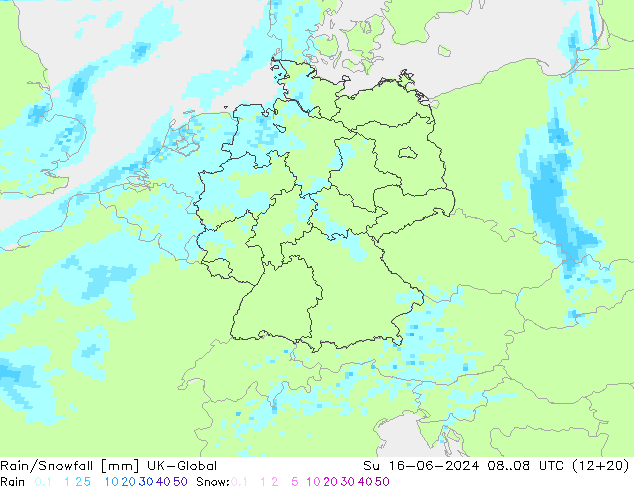 Rain/Snowfall UK-Global Su 16.06.2024 08 UTC