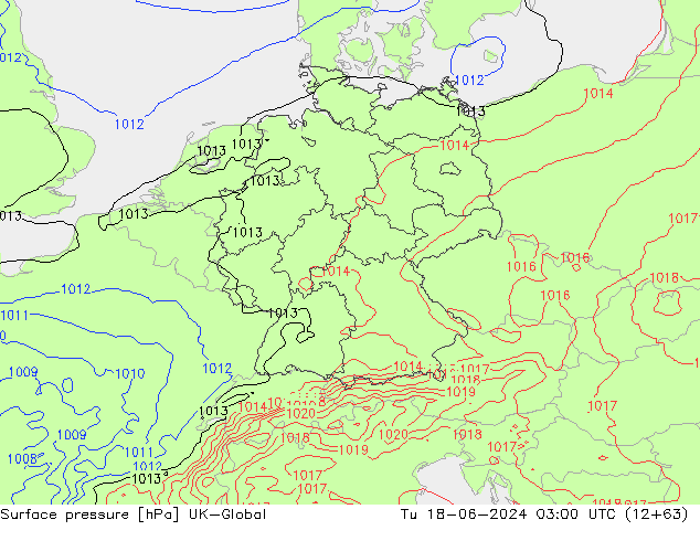 Surface pressure UK-Global Tu 18.06.2024 03 UTC