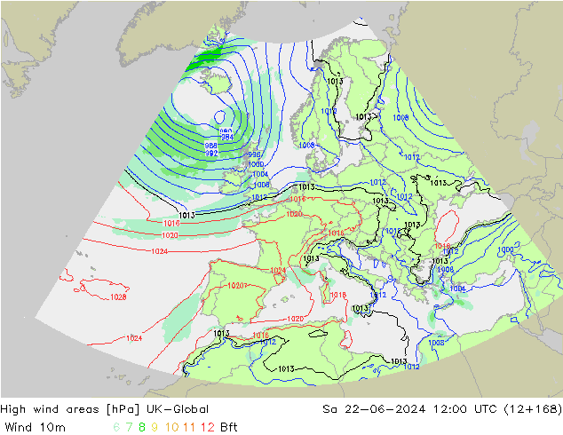 High wind areas UK-Global sam 22.06.2024 12 UTC