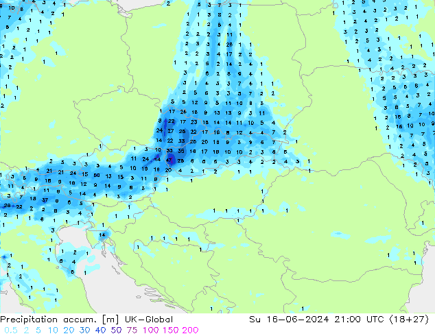 Precipitation accum. UK-Global Вс 16.06.2024 21 UTC