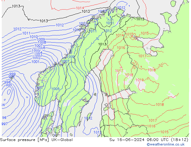 pressão do solo UK-Global Dom 16.06.2024 06 UTC