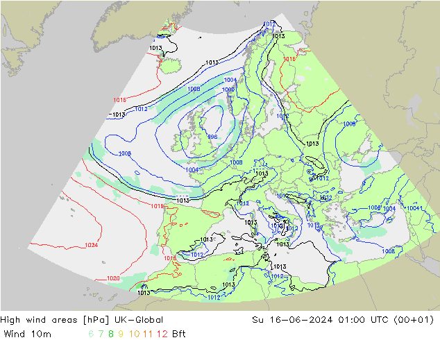 High wind areas UK-Global 星期日 16.06.2024 01 UTC