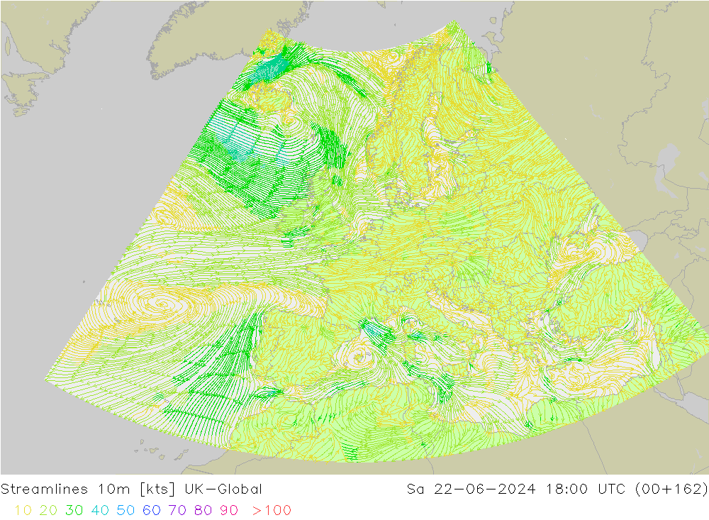 ветер 10m UK-Global сб 22.06.2024 18 UTC