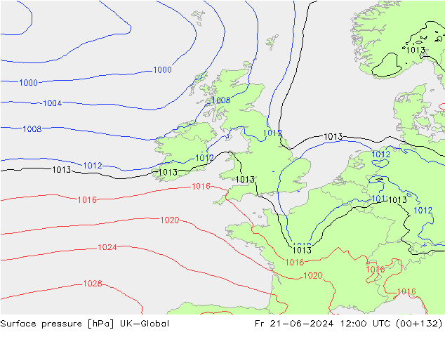 Presión superficial UK-Global vie 21.06.2024 12 UTC