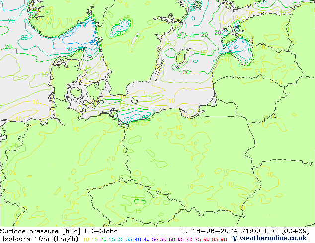 Isotachs (kph) UK-Global mar 18.06.2024 21 UTC