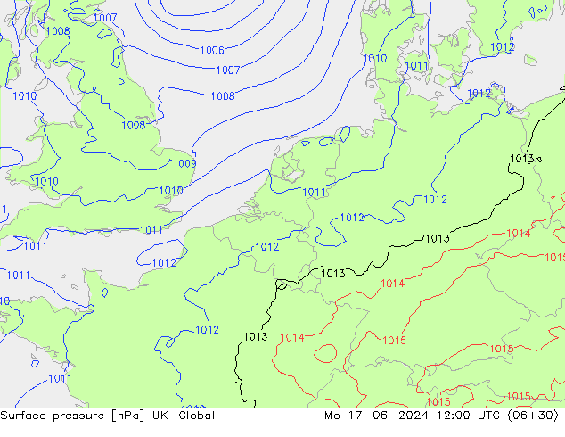 pression de l'air UK-Global lun 17.06.2024 12 UTC