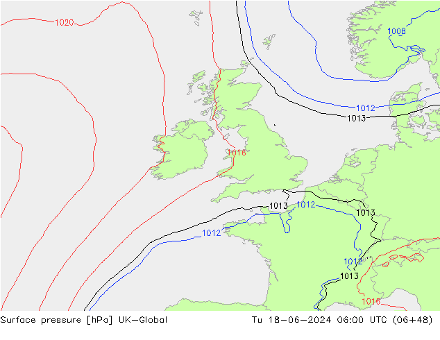 Luchtdruk (Grond) UK-Global di 18.06.2024 06 UTC