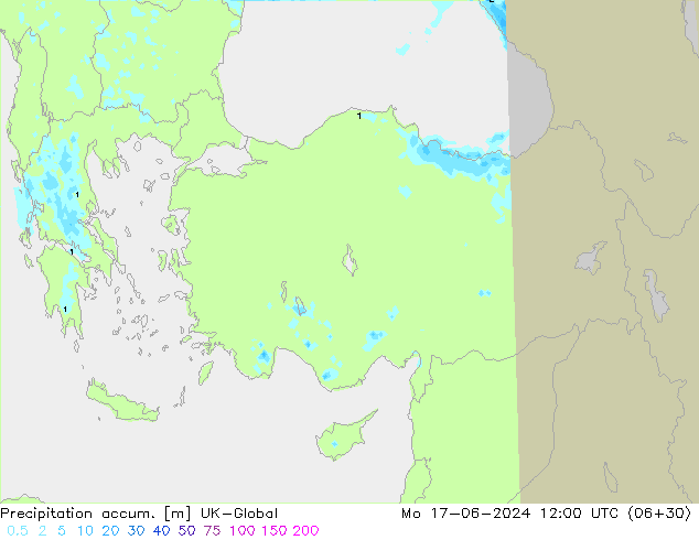 Precipitation accum. UK-Global пн 17.06.2024 12 UTC