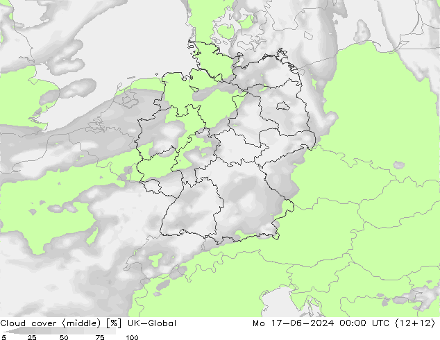 Nuages (moyen) UK-Global lun 17.06.2024 00 UTC