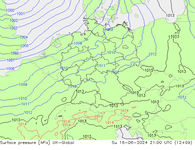 pression de l'air UK-Global dim 16.06.2024 21 UTC