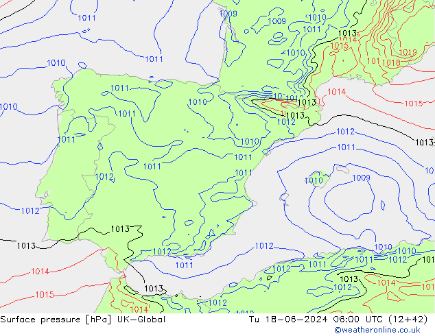Yer basıncı UK-Global Sa 18.06.2024 06 UTC