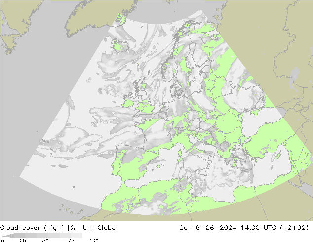 Nubes altas UK-Global dom 16.06.2024 14 UTC